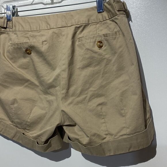 MICHAEL Michael Kors Women's Tan Pleated Front Adjustable Strap Chino Shorts 8 - Picture 5 of 6